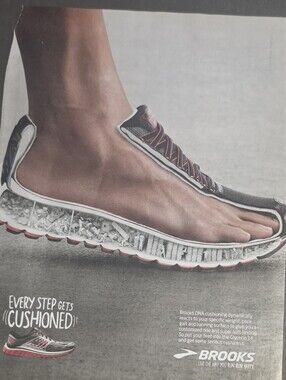 Classic Brooks Black White Red Running Shoe Print ad